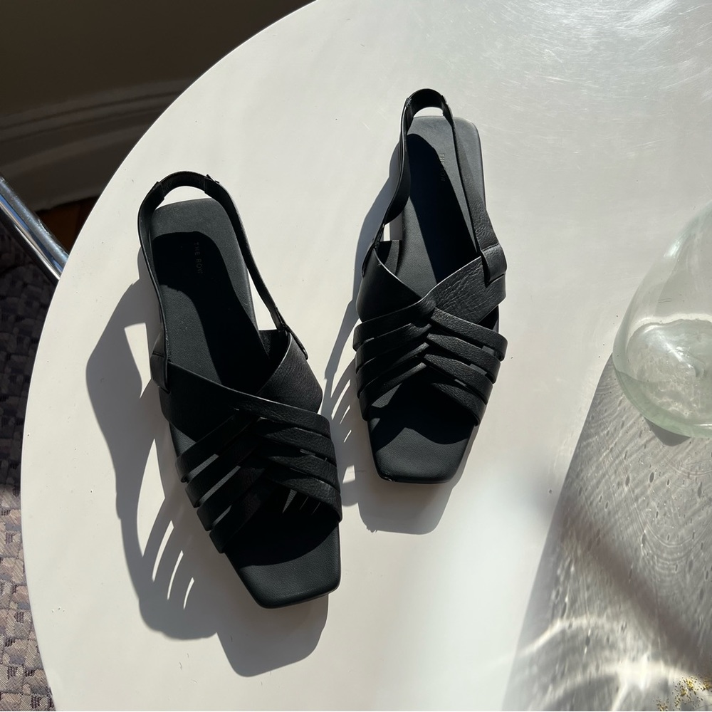 The Row Meera Leather Slingback Sandals